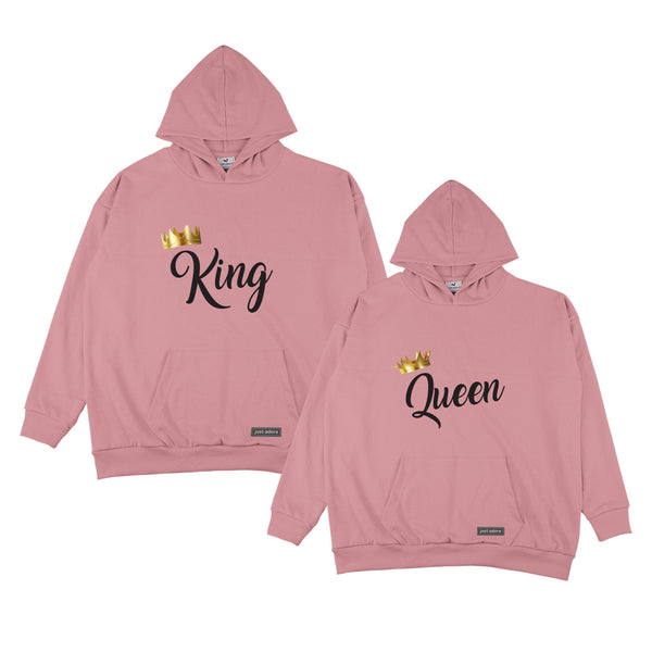 King and Queen Oversized Couples Hoodie - Just Adore