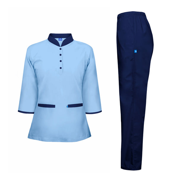 Maid Uniform Long Sleeve Shirt & Pant Set - Unisex - Just Adore