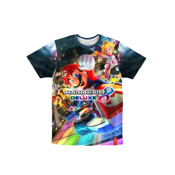 Mario Kart 8 Deluxe Multicolor Printed Kids Tshirt - Just Adore