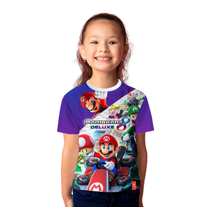 Mario Kart 8 Deluxe Sublimation Printed Kids Tshirt - Just Adore