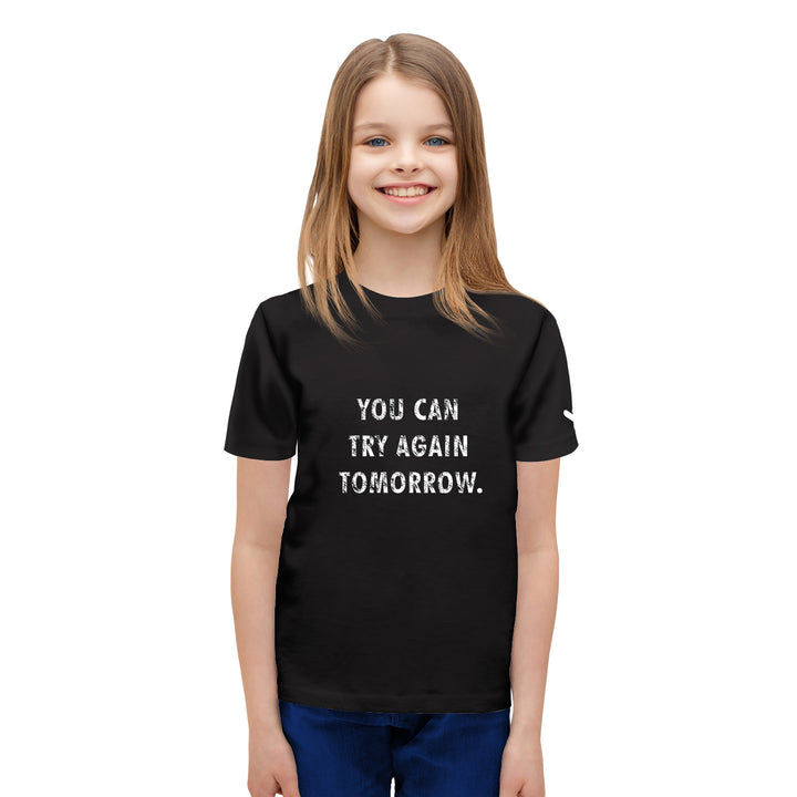 Kids Motivation Tshirt - Try Again Tomorrow - Just Adore