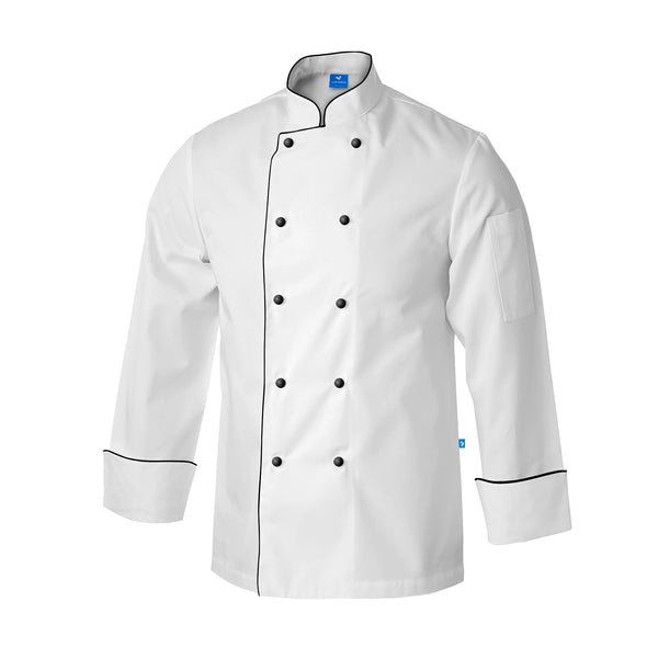 Chef Jacket with Black Piping, Unisex - Just Adore