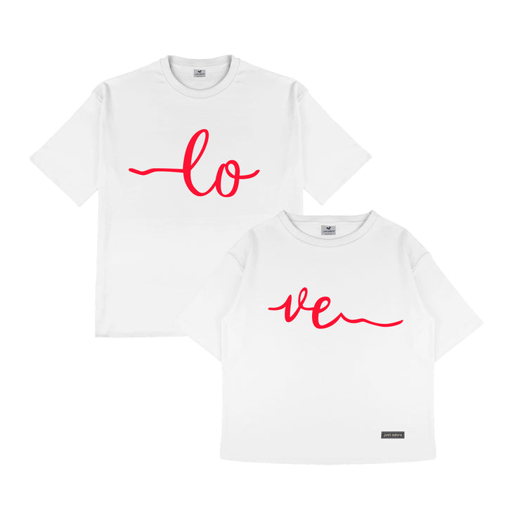 Love Oversized Couple Tshirt - Just Adore