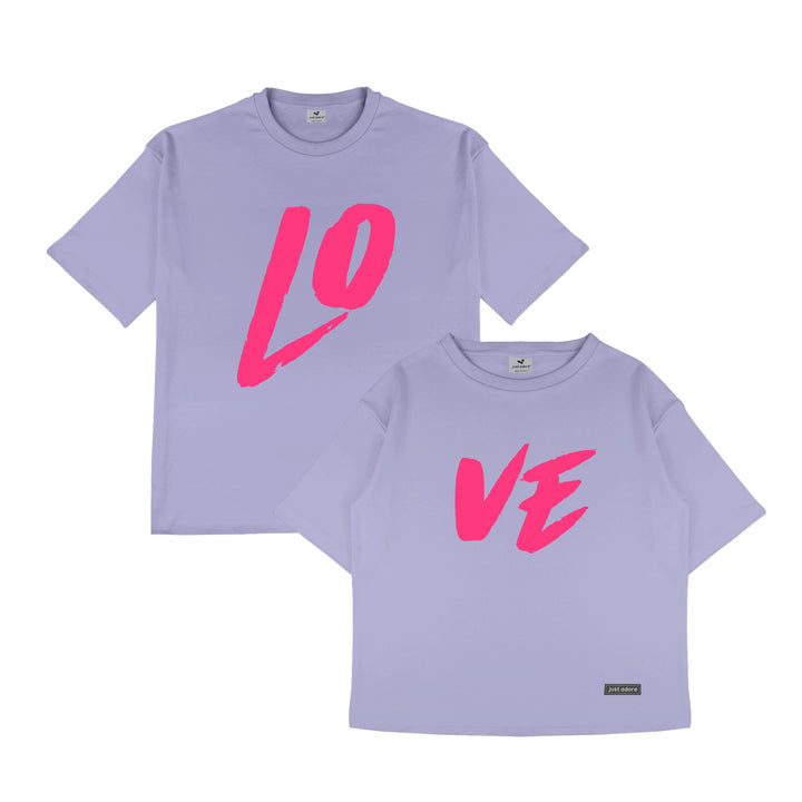 Oversized Couples Love Tshirt - Just Adore