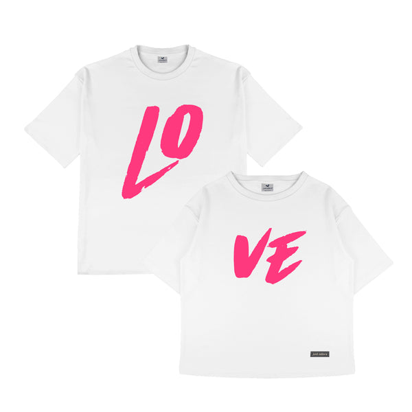 Oversized Couples Love Tshirt - Just Adore