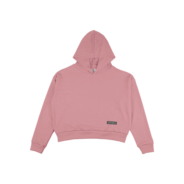 Oversize Women Crop Hoodie - Blank - Just Adore