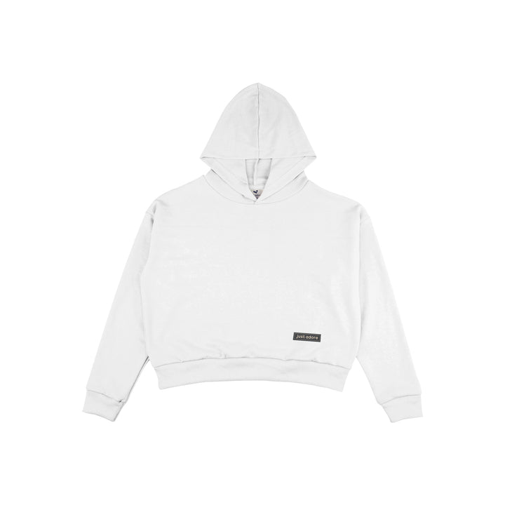 Oversize Women Crop Hoodie - Blank - Just Adore