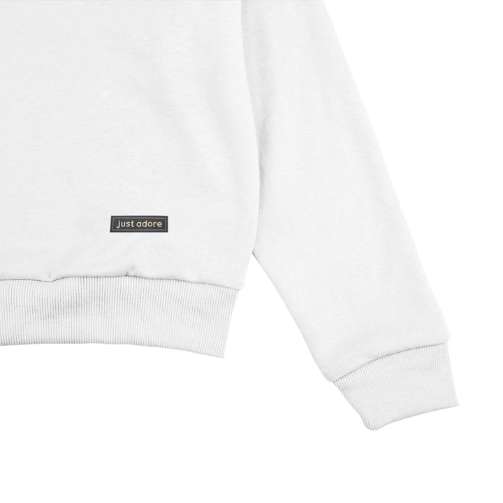 Oversize Women Crop Hoodie - Blank - Just Adore