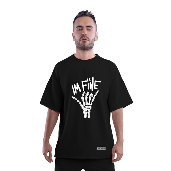 I'm Fine Skelton Oversized Men Tshirt - Just Adore