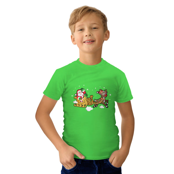 Christmas Santa on Snow Sledge T-shirt - Kids - Just Adore