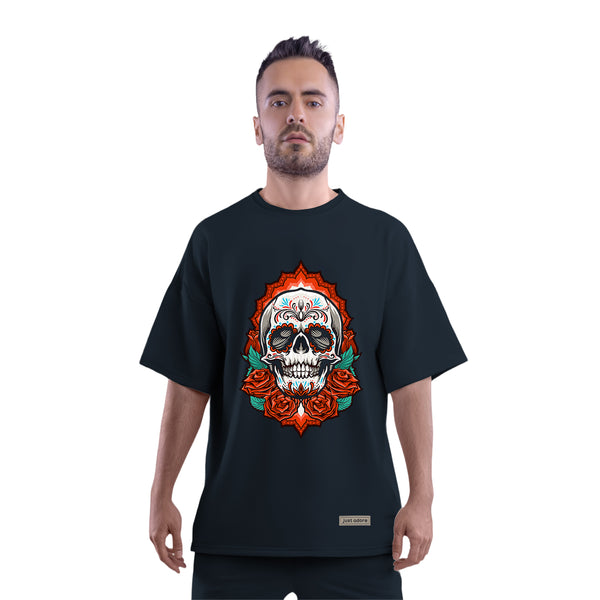 The Rose Skull Oversized Men Tshirt - Just Adore