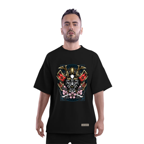 Oni Samurai Skull Oversized Men Tshirt - Just Adore