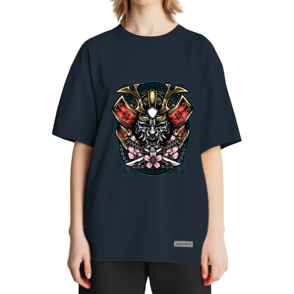 Oni Samurai Skull Oversized Women Tshirt - Just Adore