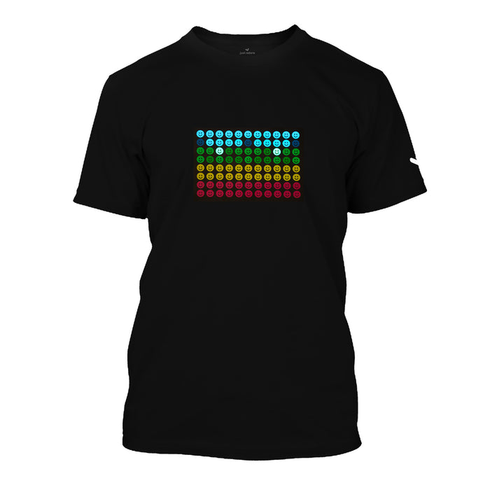 Smiley Beats LED T-shirt Black - Unisex - Just Adore