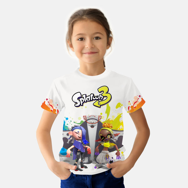 Splatoon 3 Multicolor Printed Kids Tshirt - Just Adore