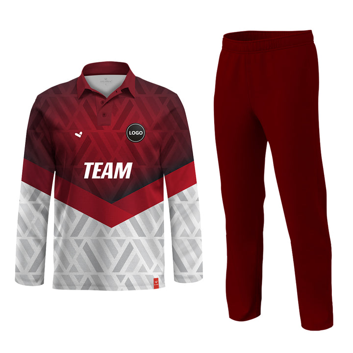 Red Cricket Jersey Full set, Printed jersey and Plain Pant - MOQ 11 Sets - Just Adore