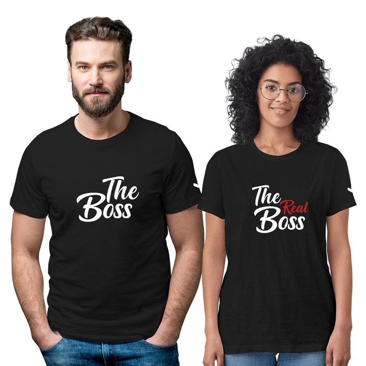 The Boss and The Real Boss Couple T shirt - Organic - Just Adore