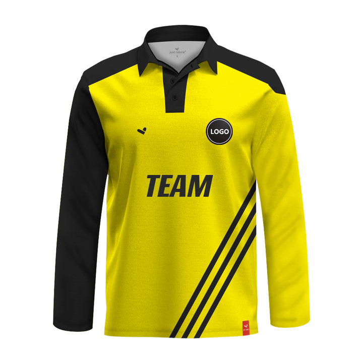 Yellow & Black Full Sublimation Printed Jersey, MOQ 11 Pcs - Just Adore