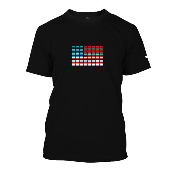 USA Flag LED T-shirt Black - Unisex - Just Adore