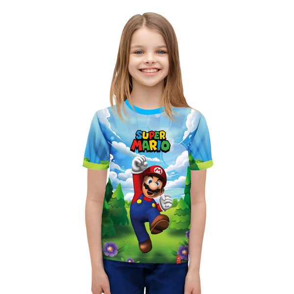 Super Mario Multicolor Printed Kids Tshirt - Just Adore